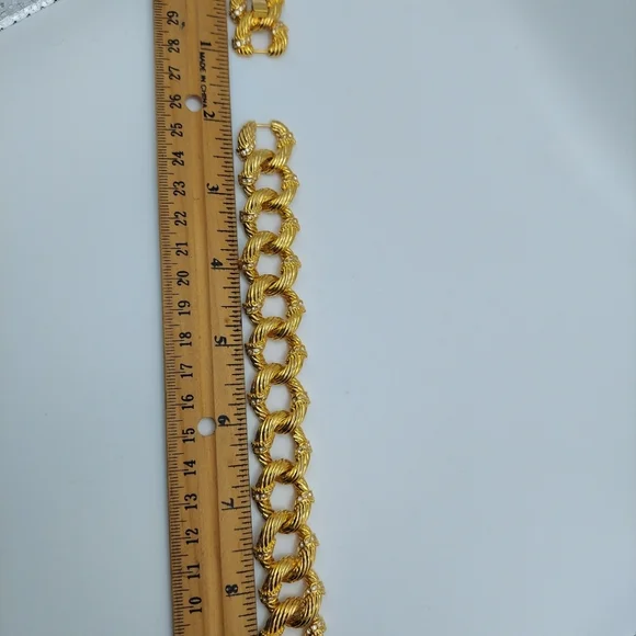 Camrose & Kross Large Link Bracelet 7" with Rhinesones, has Extender 1". VGC. - Picture 8 of 14